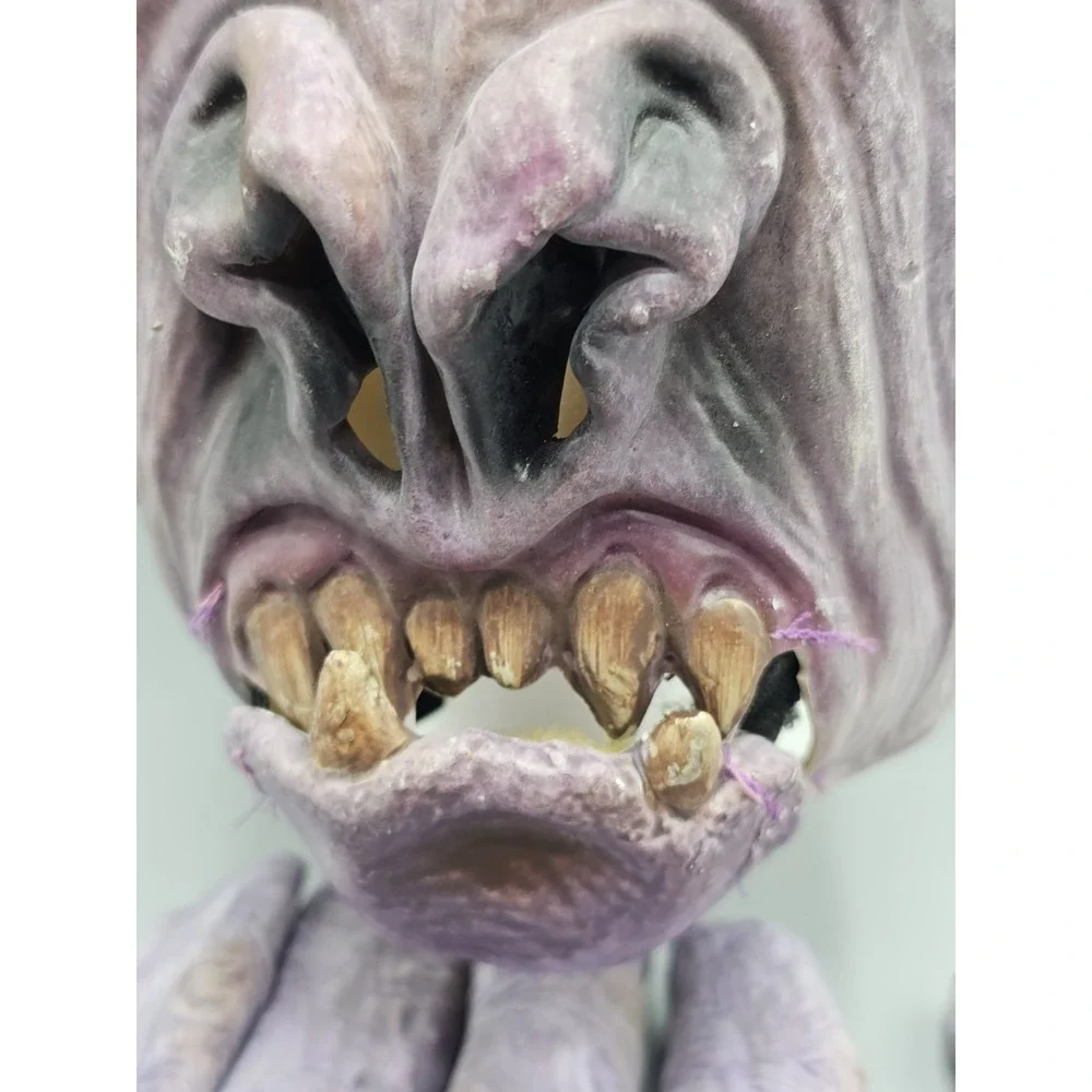 Vintage Cinema Secrets Purple Goblin Man Bat Halloween Mask W/ Finger Claws 2006
